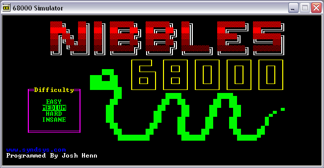 Nibbles 68000 screenshot